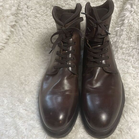 Kenneth Cole New York Men's Brown Leather lace up Boots SZ13 - Picture 1 of 9